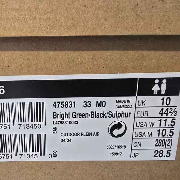 Salomon XT-6 Men's Bright Green Sulphur 475831 Hiking Trail Mens Size 10.5 NEW - Picture 10 of 15